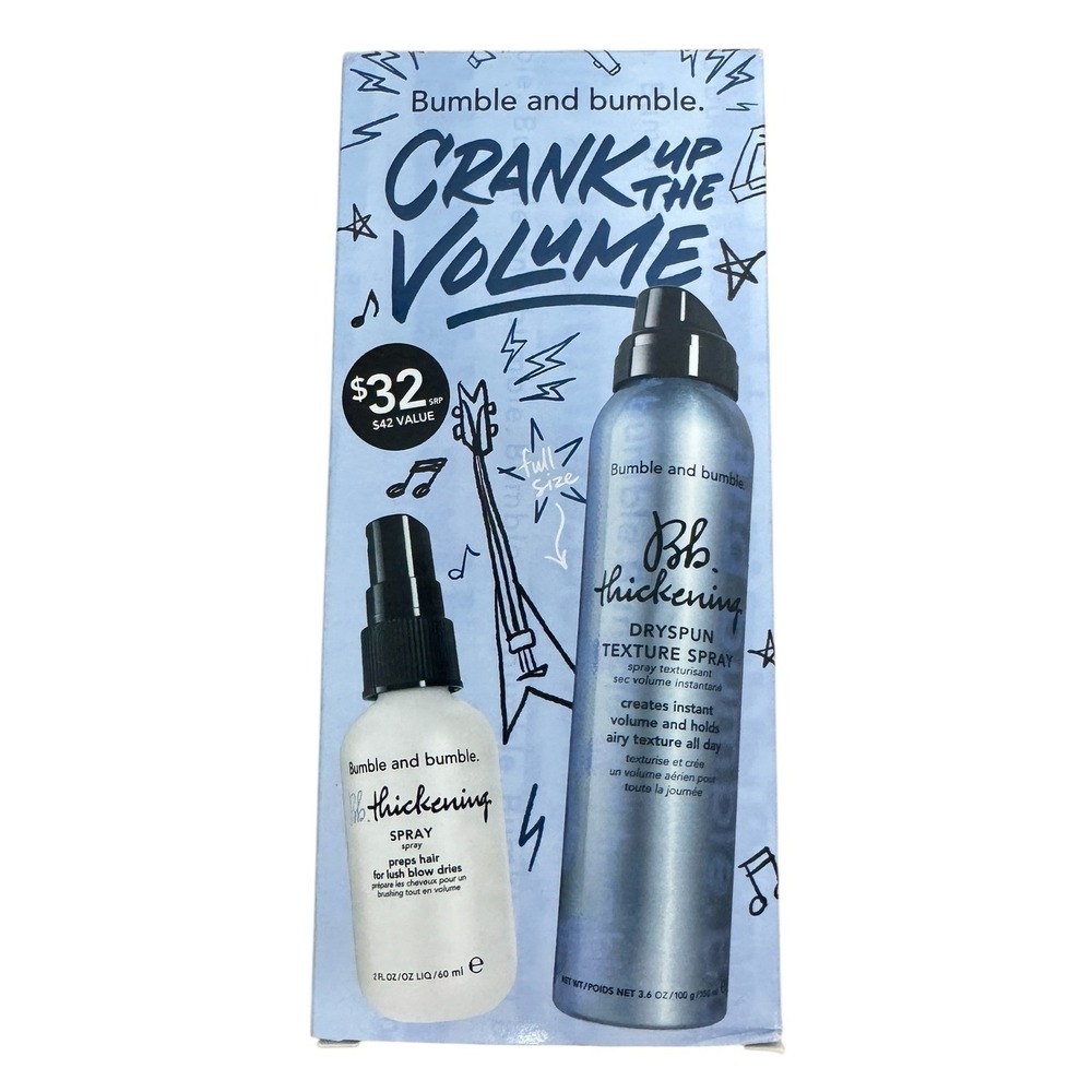 Bumble and bumble Crank Up The Volume Thickening Spray and Dryspun Texture Set